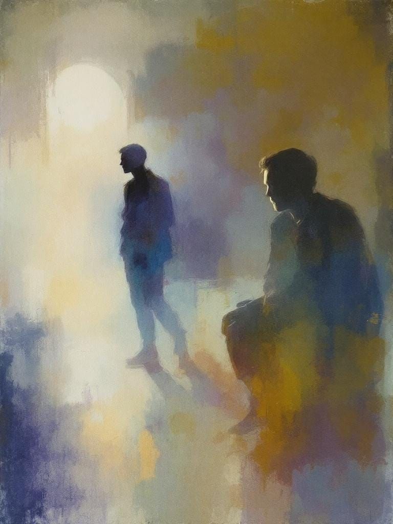 Misty Sauna: Expressive Brushstrokes in Mimeograph Aesthetic