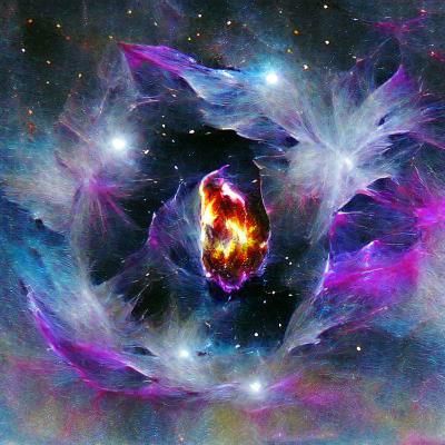 Colorful Quantum Nebula in Space
