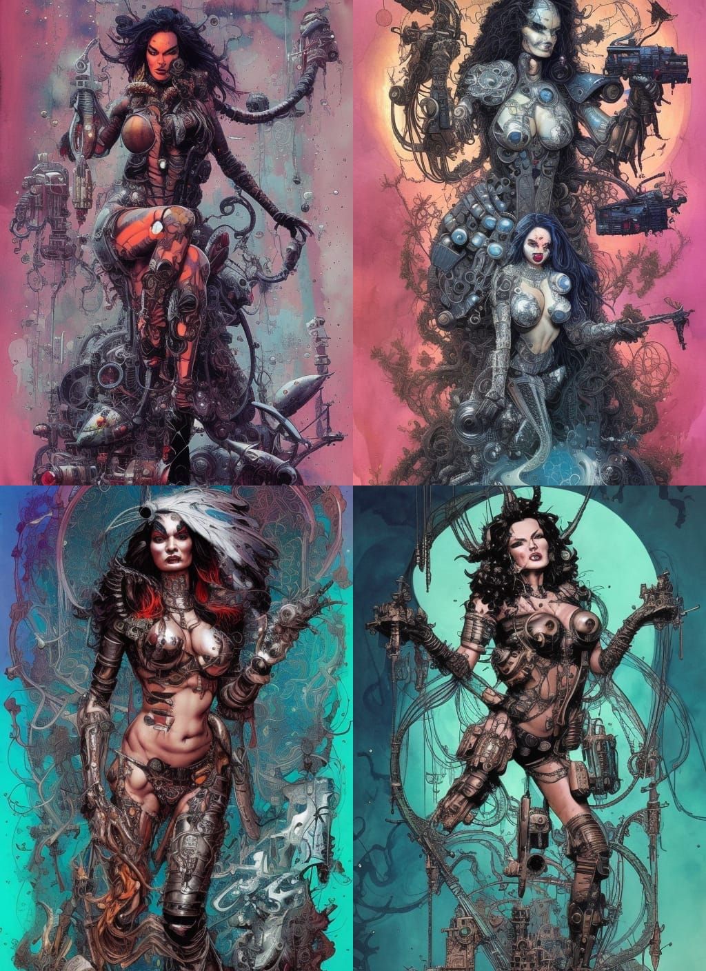 Hyper-Detailed Heavy Metal Character in Watercolor Style