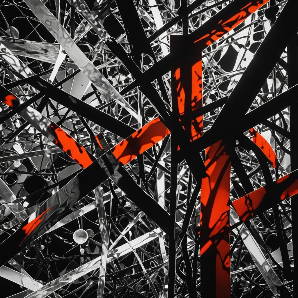 Abstract Expressionist Photogram with Radiant Light