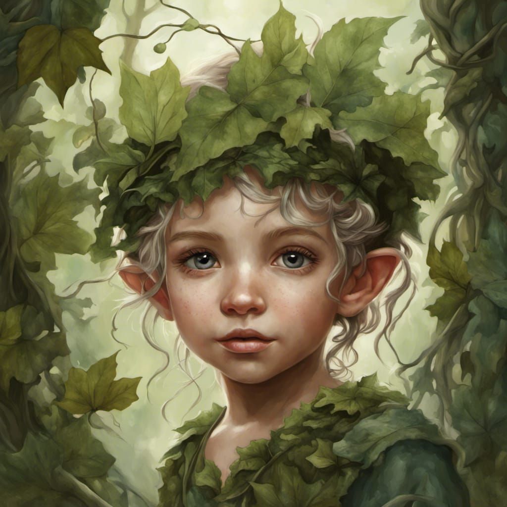 Adorable Young Forest Elf in Hyperrealism