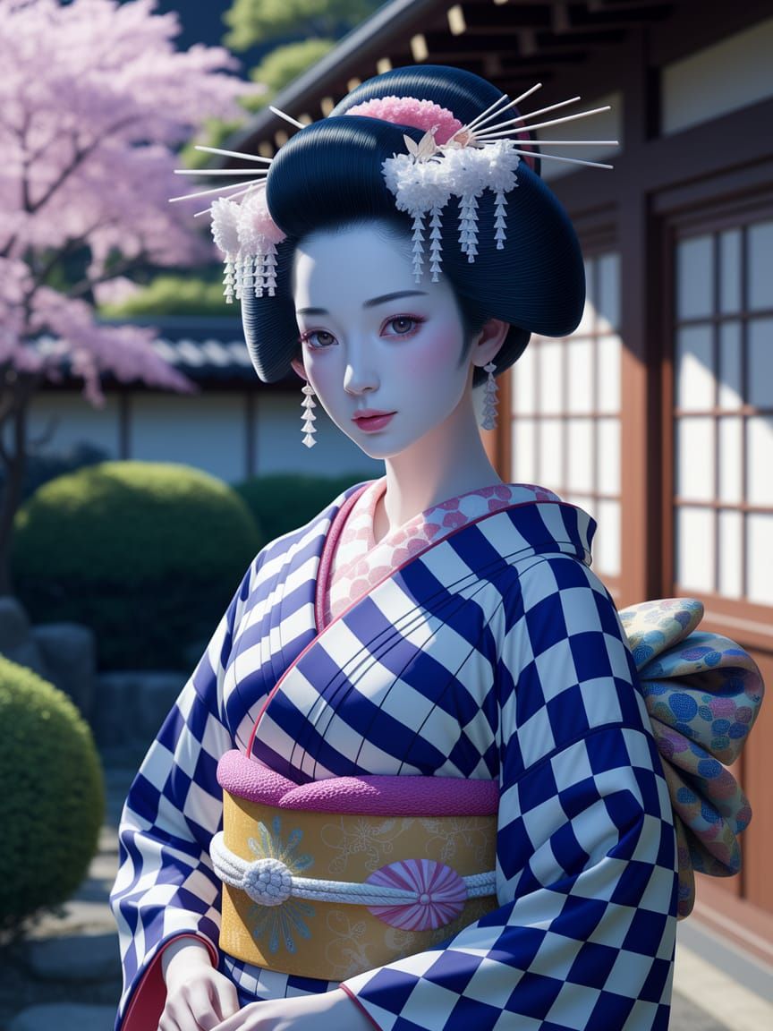 Gingham Print geisha