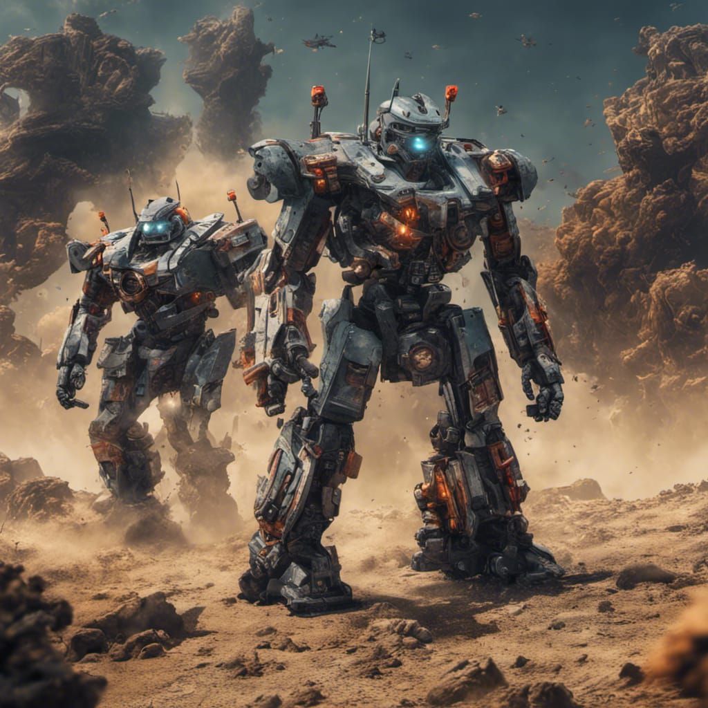 Hyperrealistic Robot Warfare in 8K Resolution