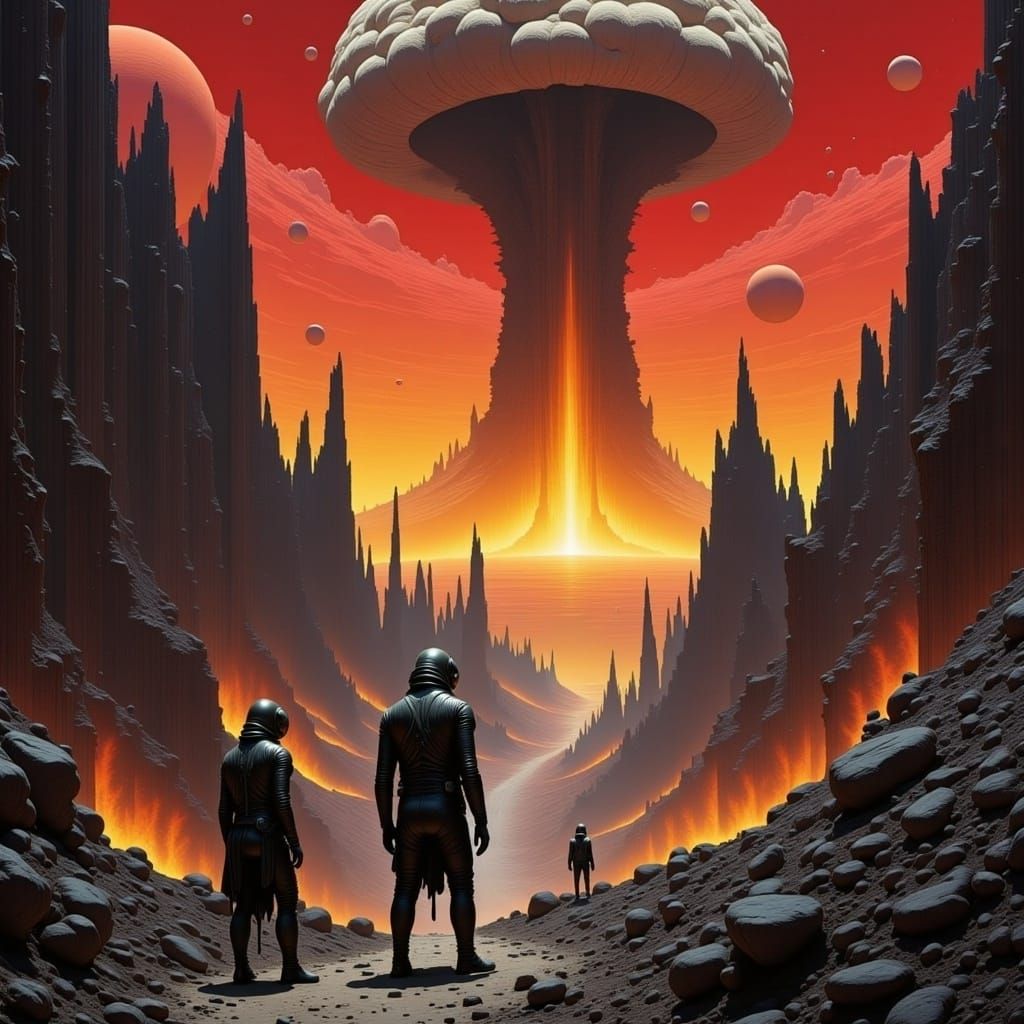 Post-Apocalyptic Wasteland in Fiery Red