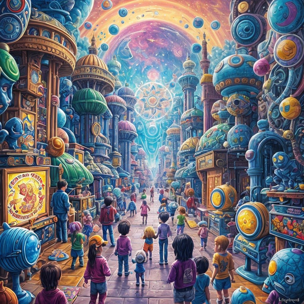 Surreal Saturday Morning Cartoons in a Vibrant Metaphysical...