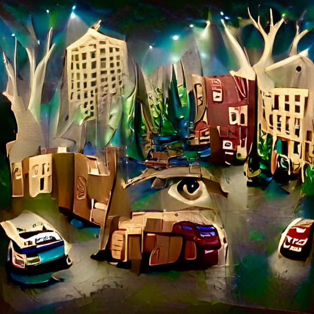 Hyperrealistic Cardboard Cityscape: Cutout Reality