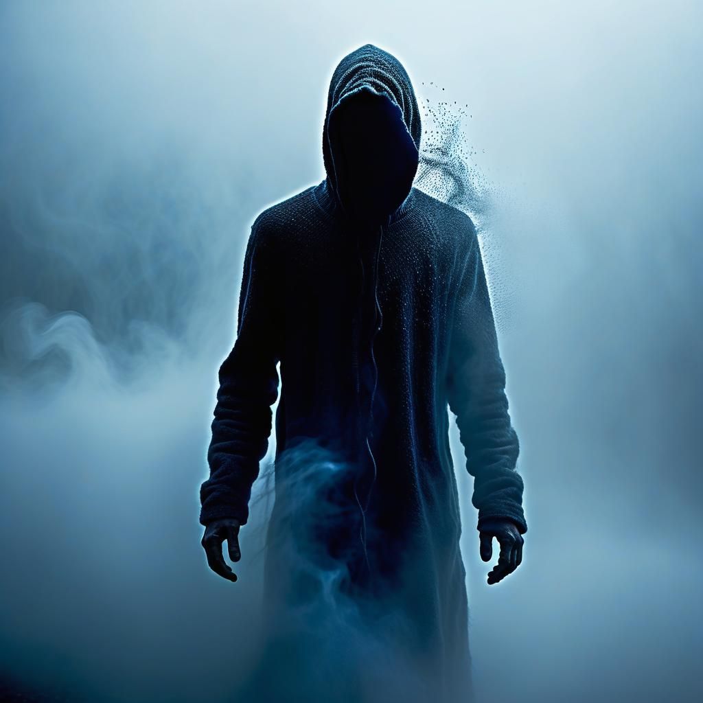 Mysterious Figure Emerges from Dreamlike Fog