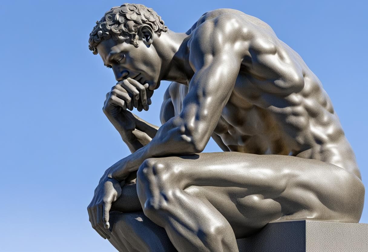 Zuckerberg as 'The Thinker' in 1900s Photo