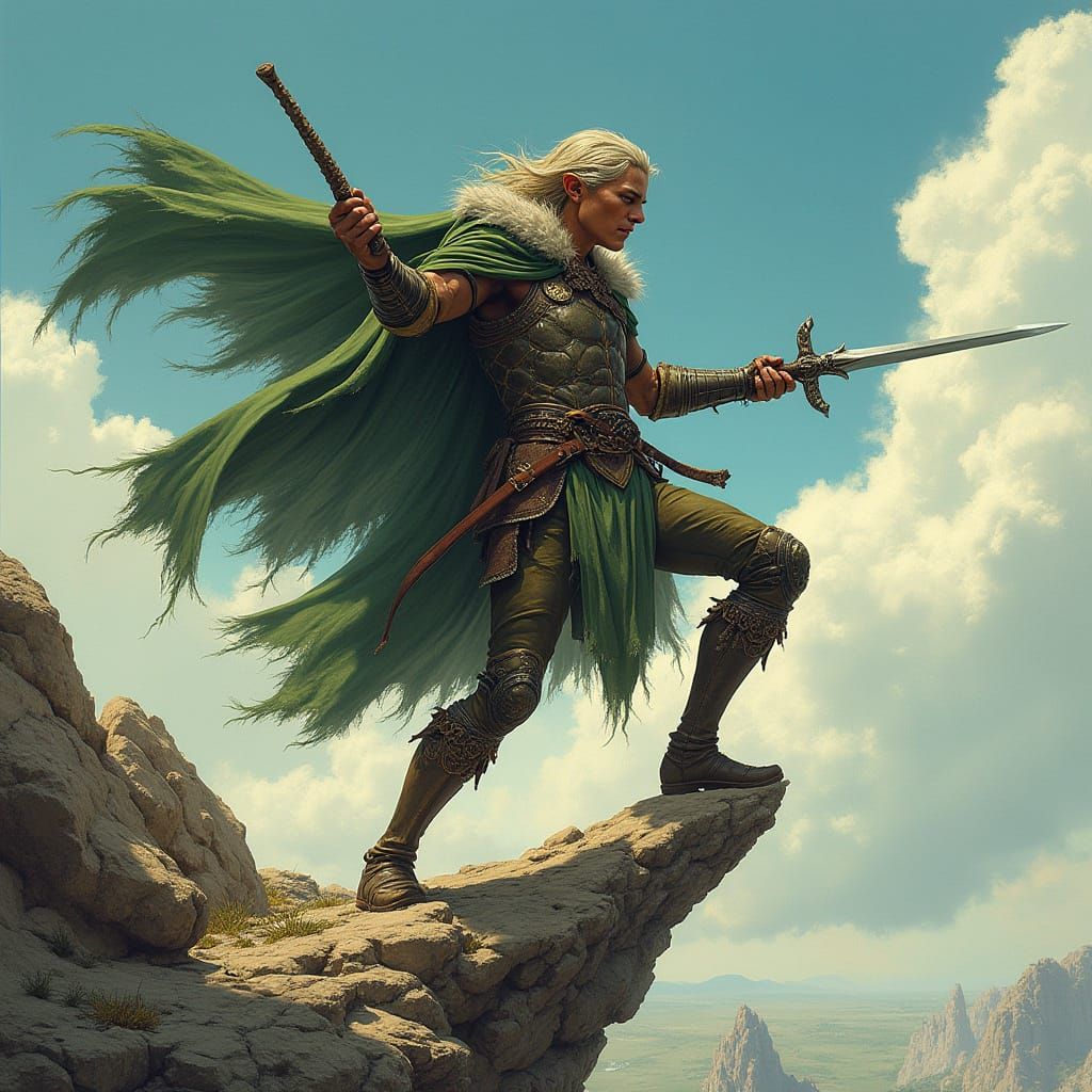 Fantasy Elf Warrior Ready for Battle
