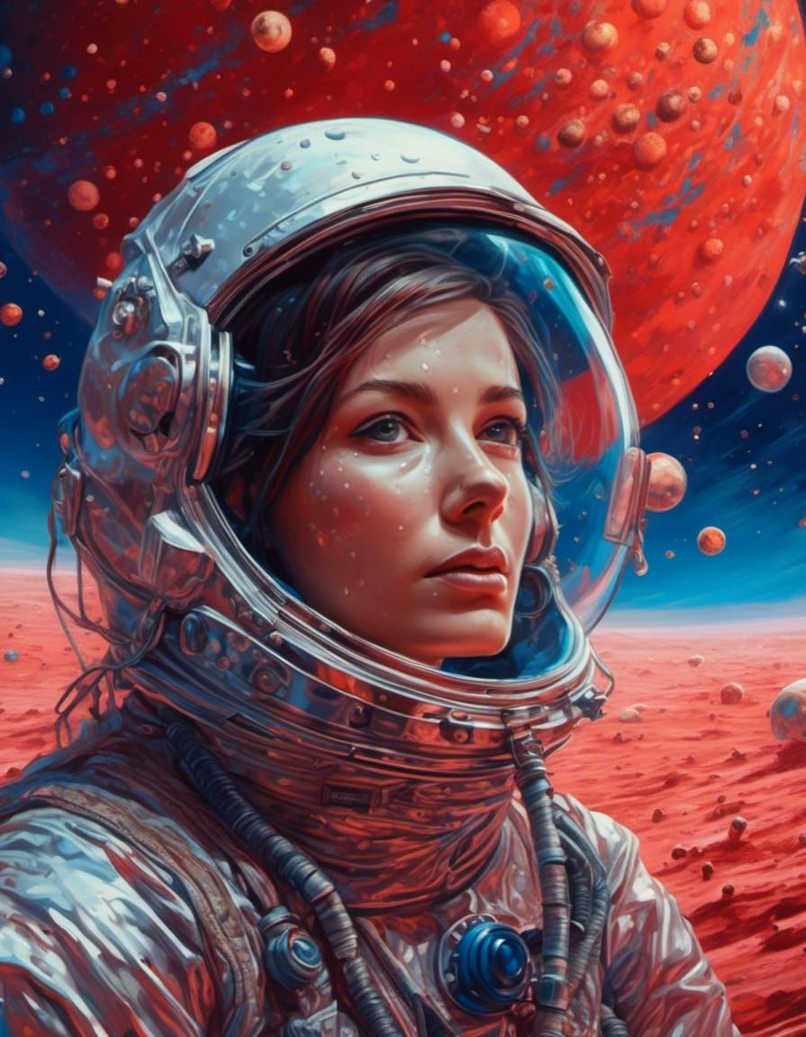 Cosmonaut Advertising Poster in Hyperreal Style