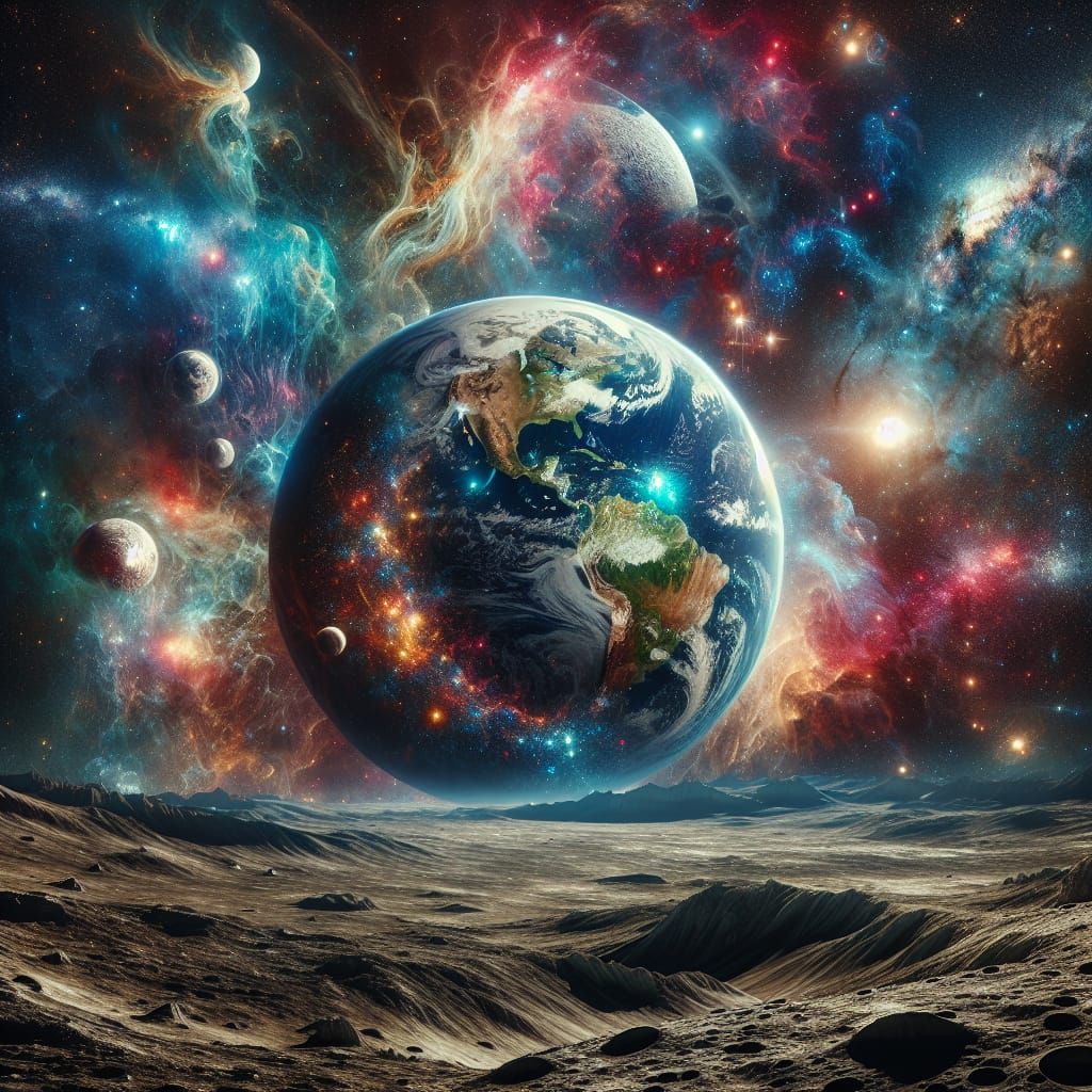 Earth from the Moon: A Cosmic Fantasy in 8k