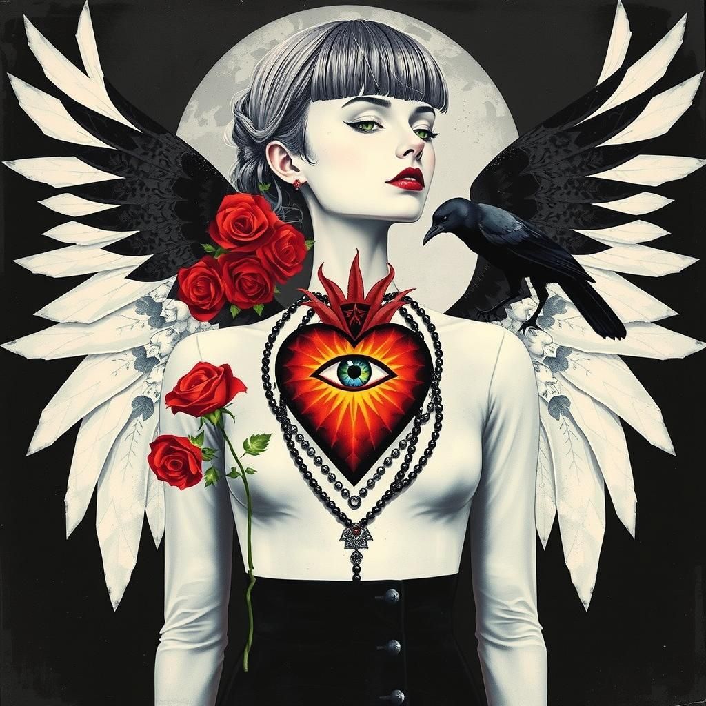 Gothic Woman Portrait in Sensual Realism Style