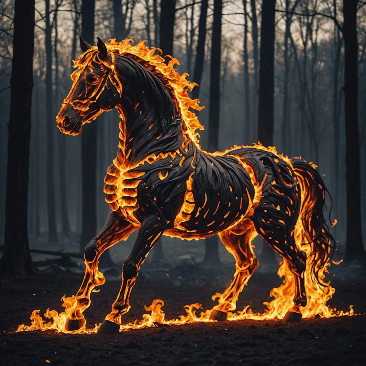 Fiery Horse: A Creature Forged in Flames
