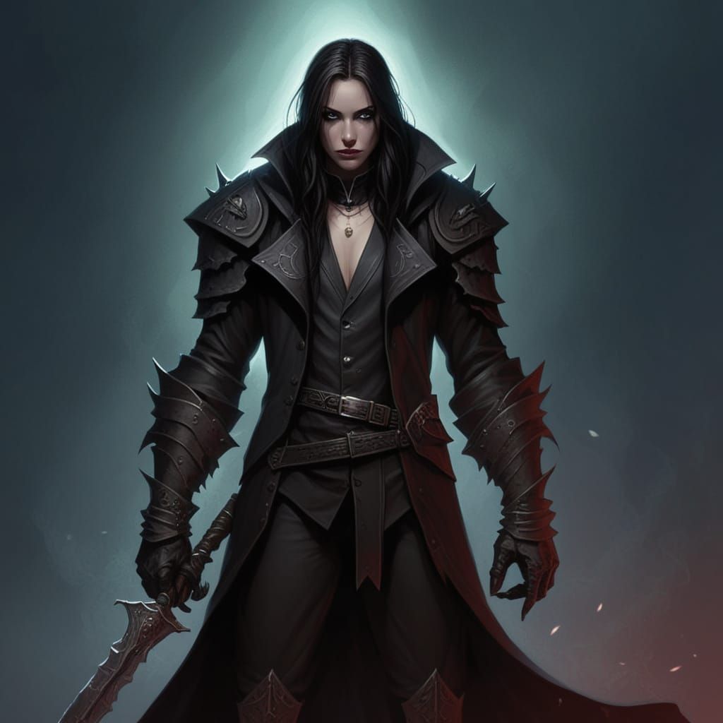 Grimdark Warrior in a Dark Fantasy Landscape