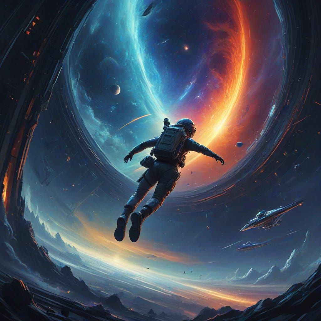 Futuristic Space Academy Training in Zero Gravity