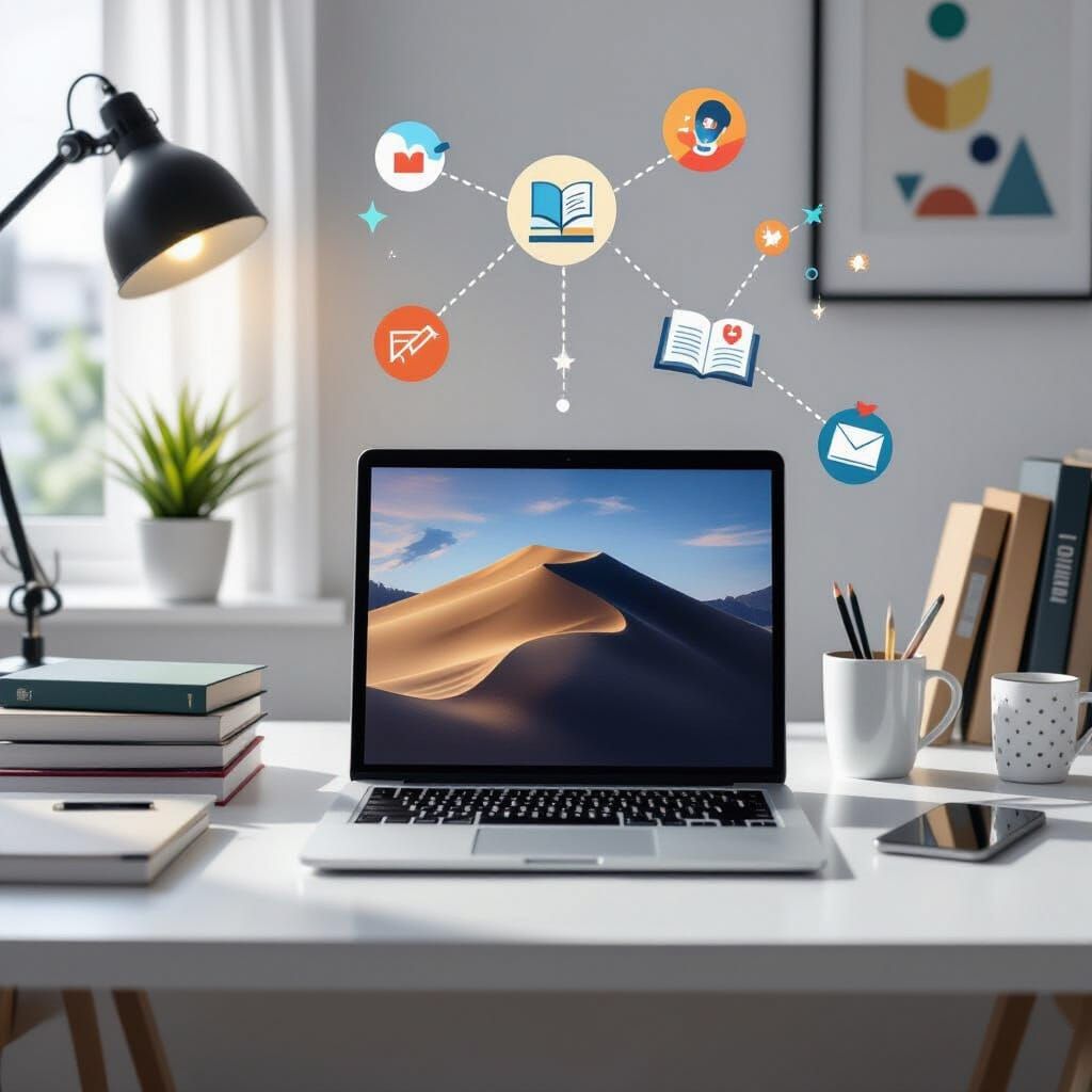 Modern Online Course Concept in Digital Art Style