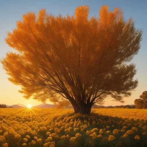 Ethereal Smile: Minimalist Art of Fire Bush