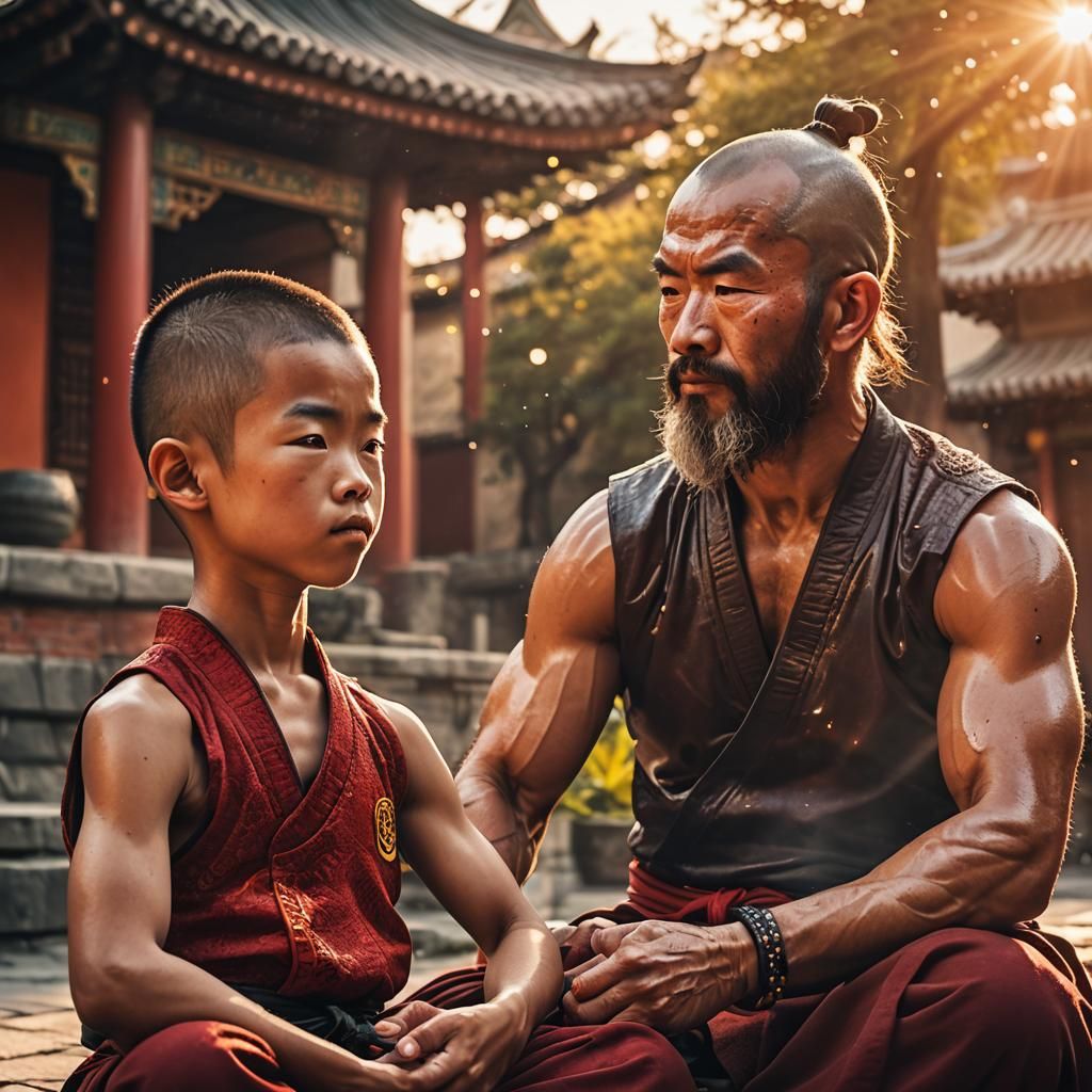 Master and Apprentice Shaolin Monks