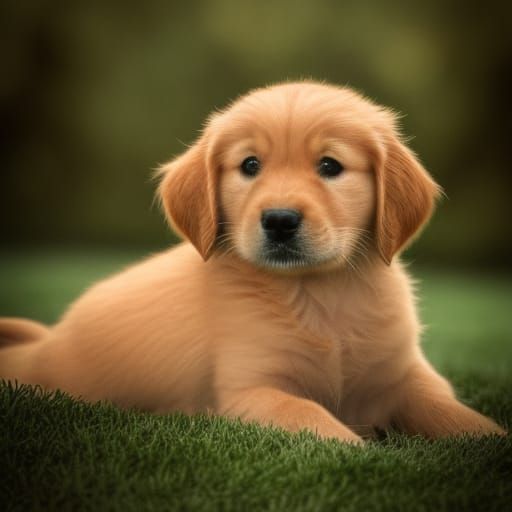 Cute Golden Retriever Puppy in Hyperrealistic Detail