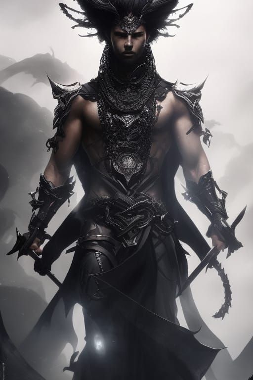 Mesmerizing Black God of Beauty in Digital Art