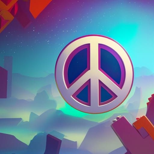 Lego Peace Logo: Detailed Matte Painting