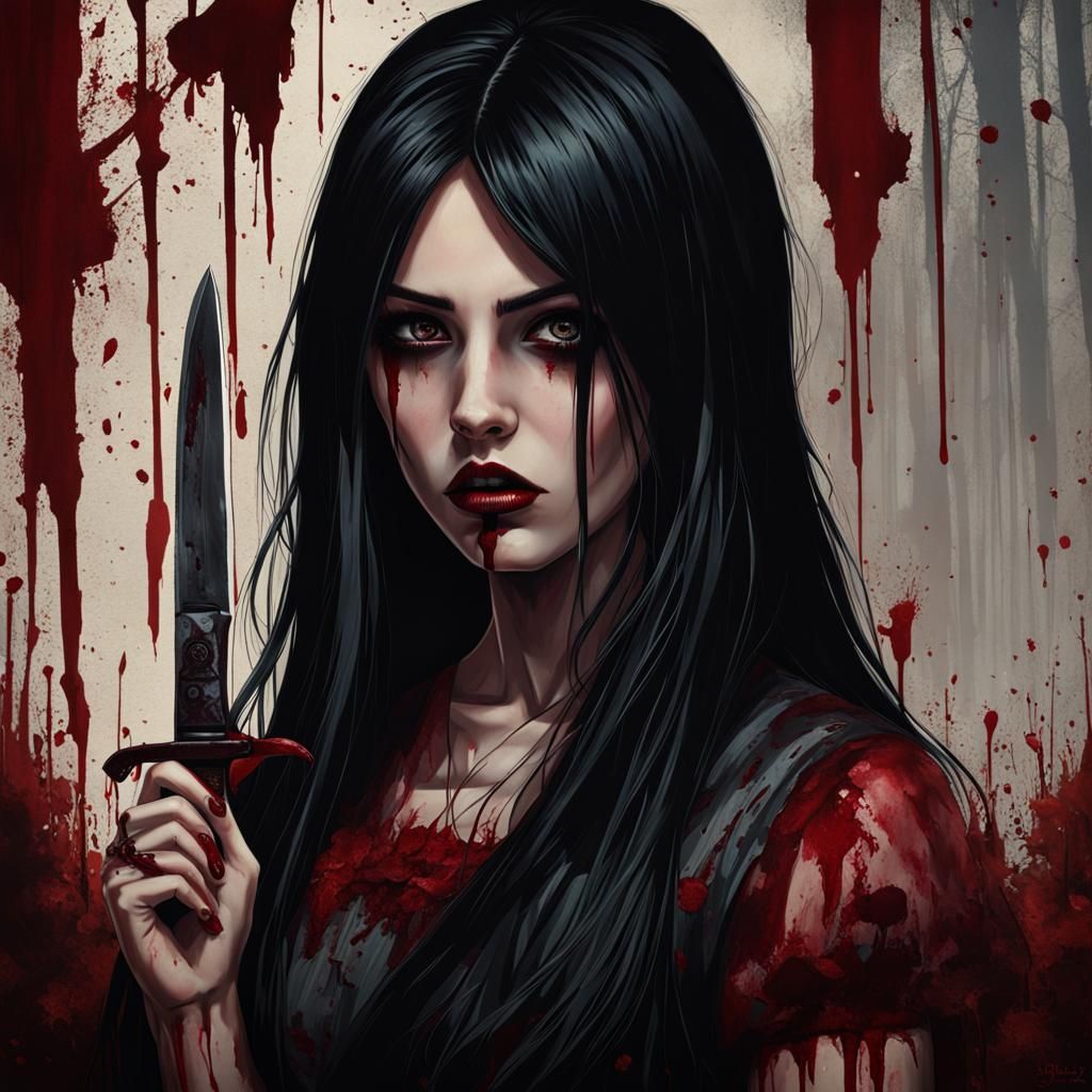 Horrorcore Alice with Knife: Insanely Detailed Realism