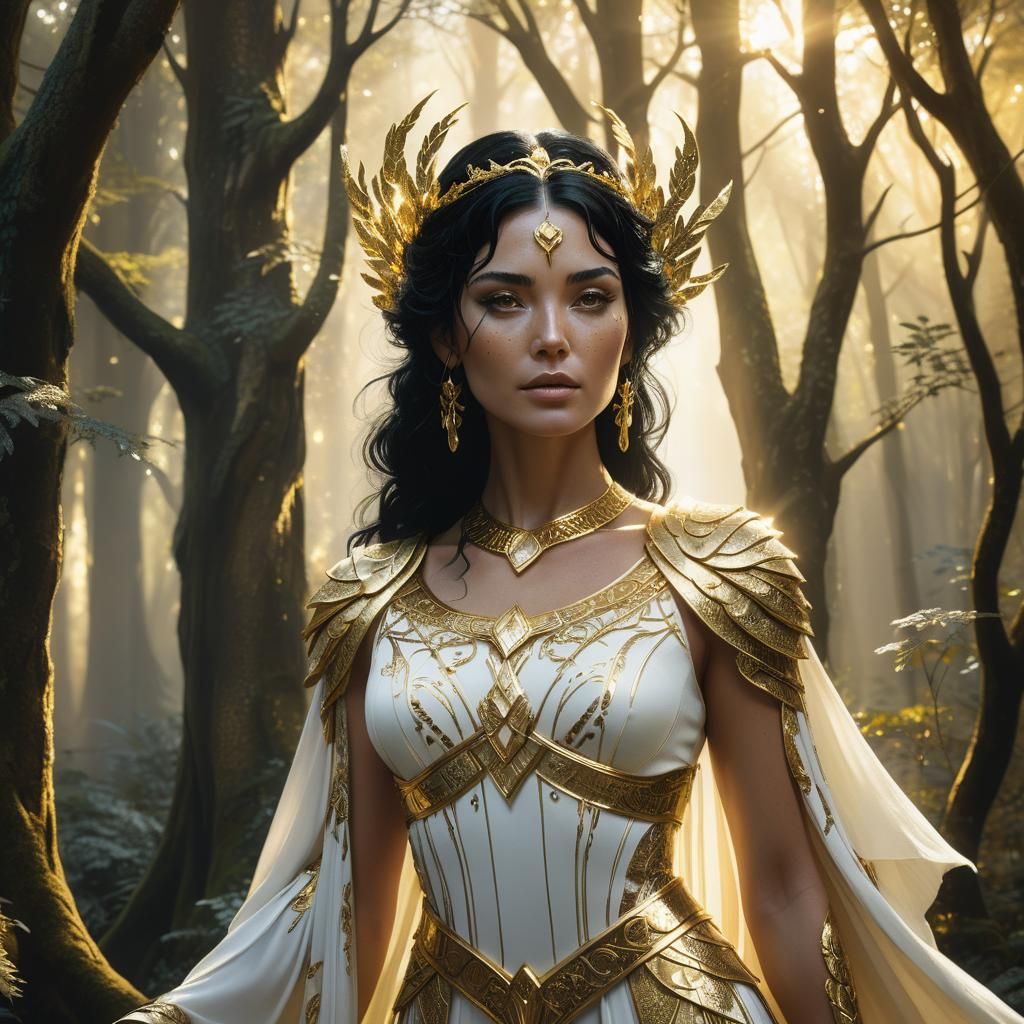 Goddess in Mystical Forest: Fantasy Concept Art