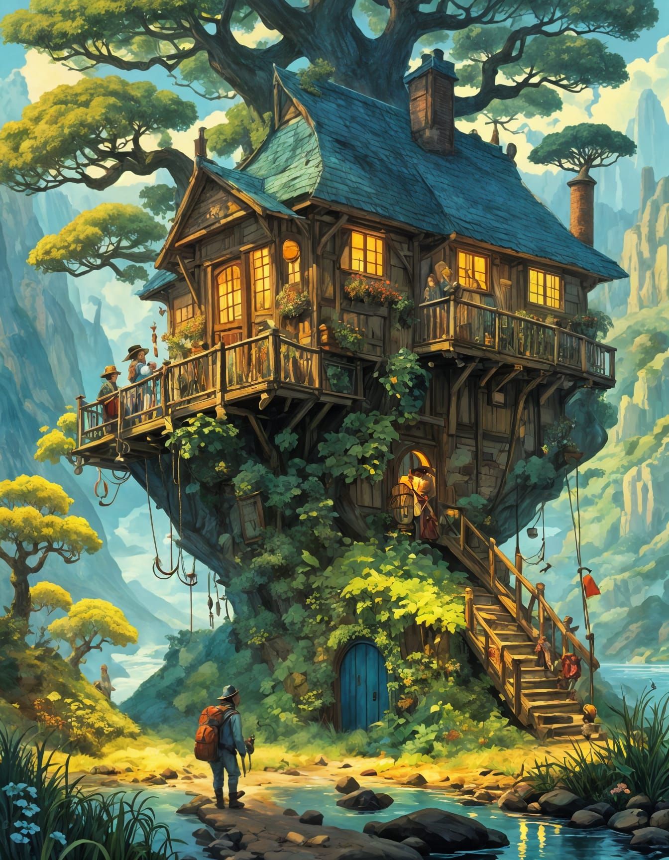 Fairytale Sci-Fi Landscape after Van Gogh