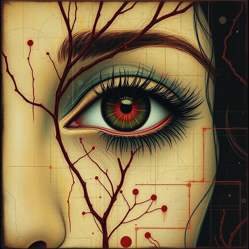 A Dramatic Closeup of an Eye in Vibrant Colors