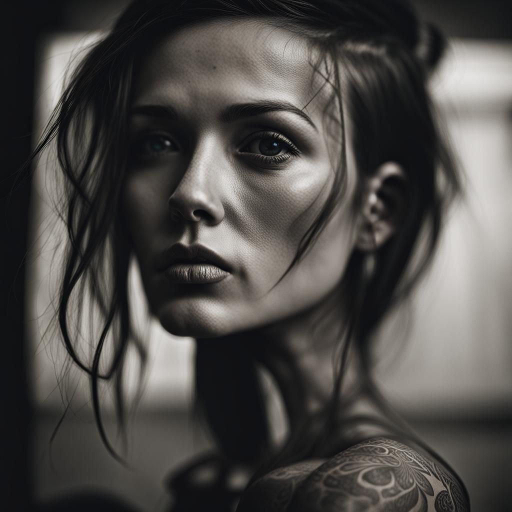 Fashion Doll Portrait with Maori Tattoo