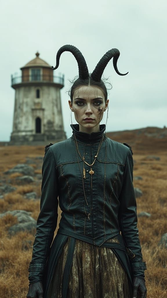 Surreal Mongolian Woman in Post-Apocalyptic Iceland