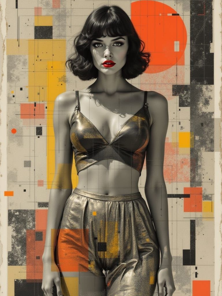 Glitch Photography of Figure Study in Tonalist Style