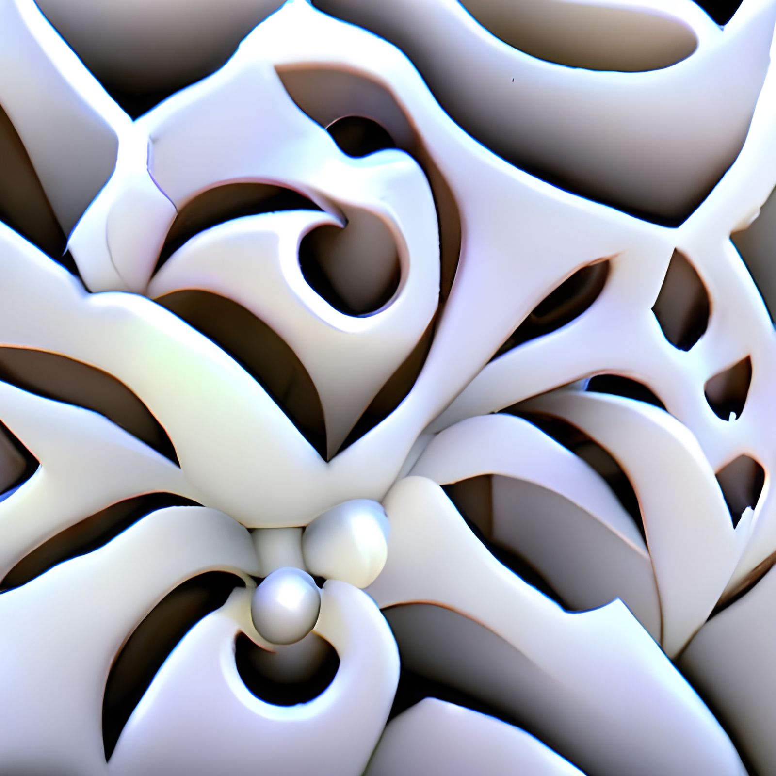 Elegant Art Deco Fractal in 3D Shading