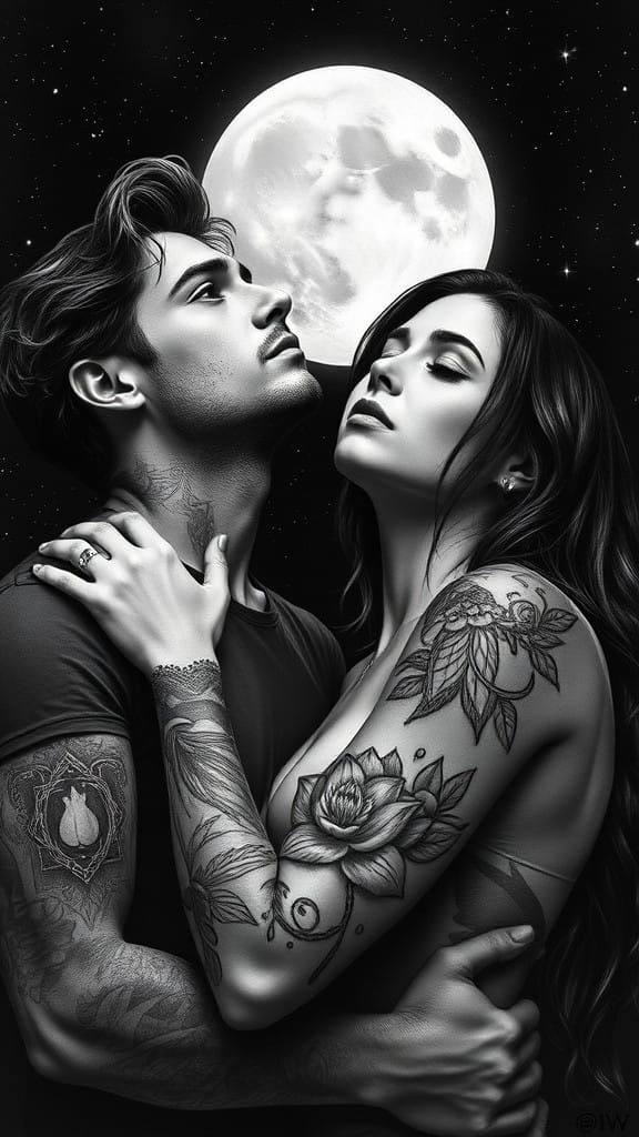 Tender Moment Under Starry Skies