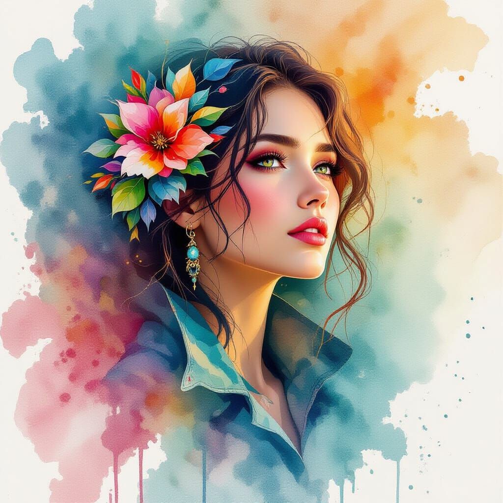 Rain on Skin: Watercolor Alcohol Ink Splatter Art