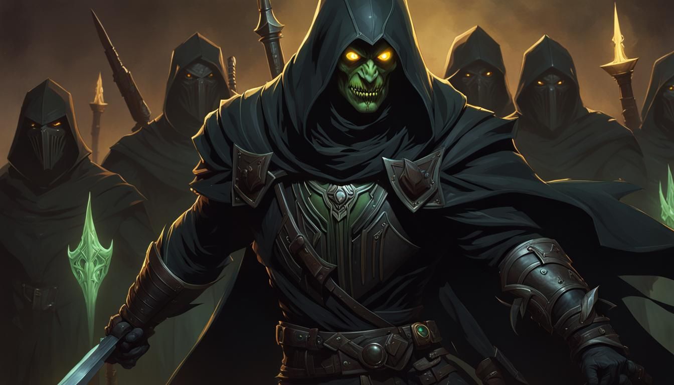 Undead Rogue in Shadows: Dark Fantasy Concept Art