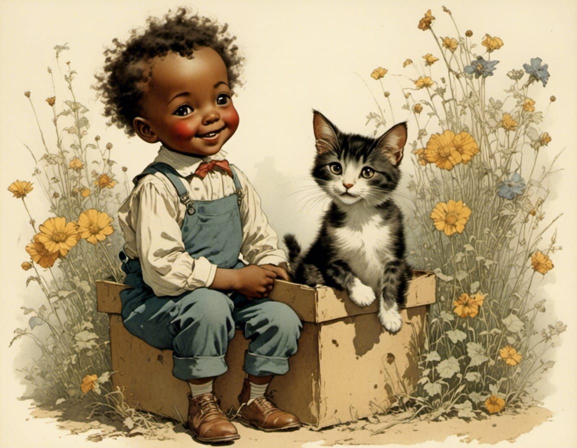 Surprised Toddler Receives a Kitten Gift