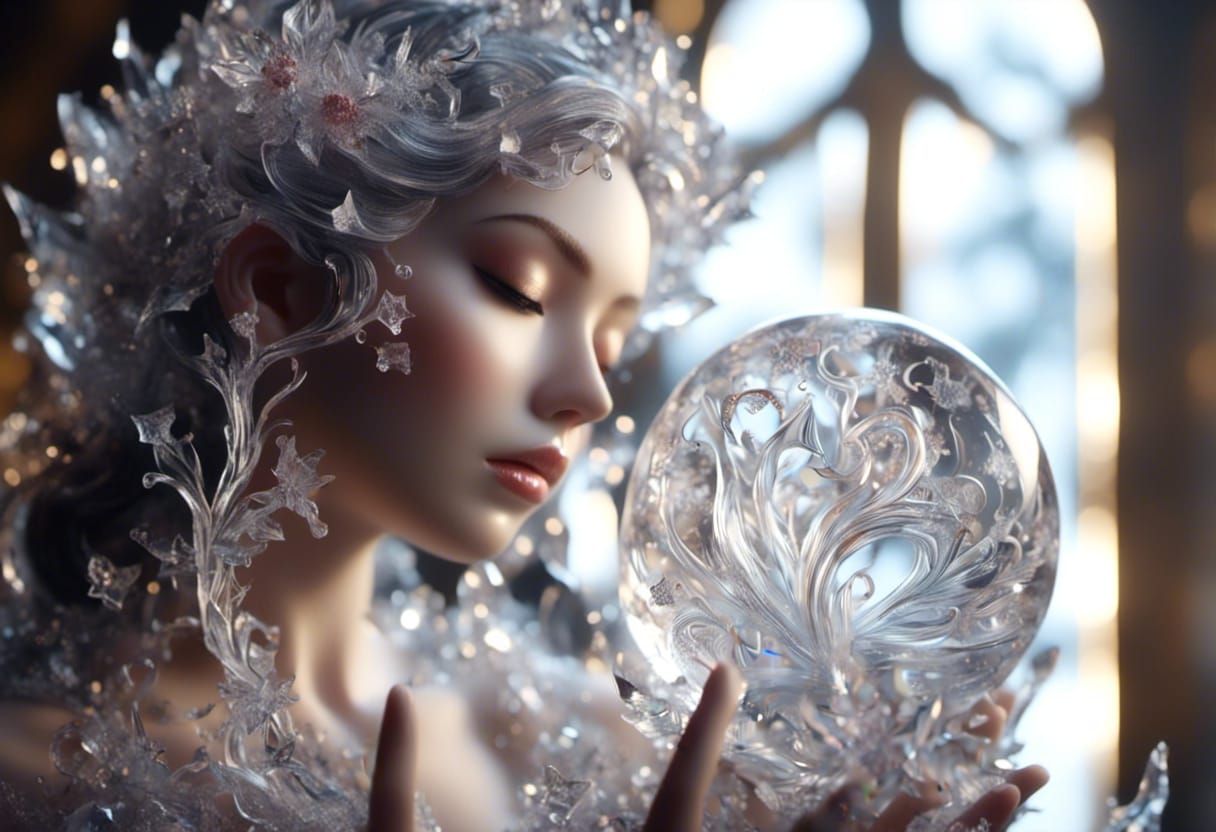 Crystallized Gaia Goddess in Exquisite Digital Rendering