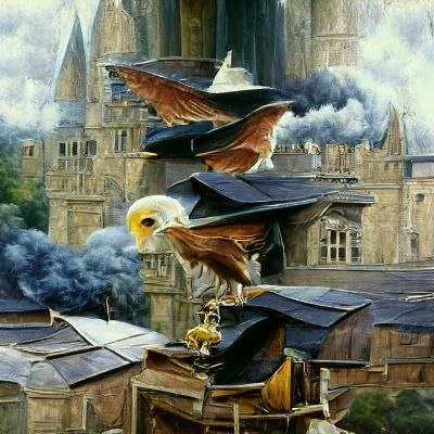 Hogwarts Castle: Oil Painting in Gurney Style