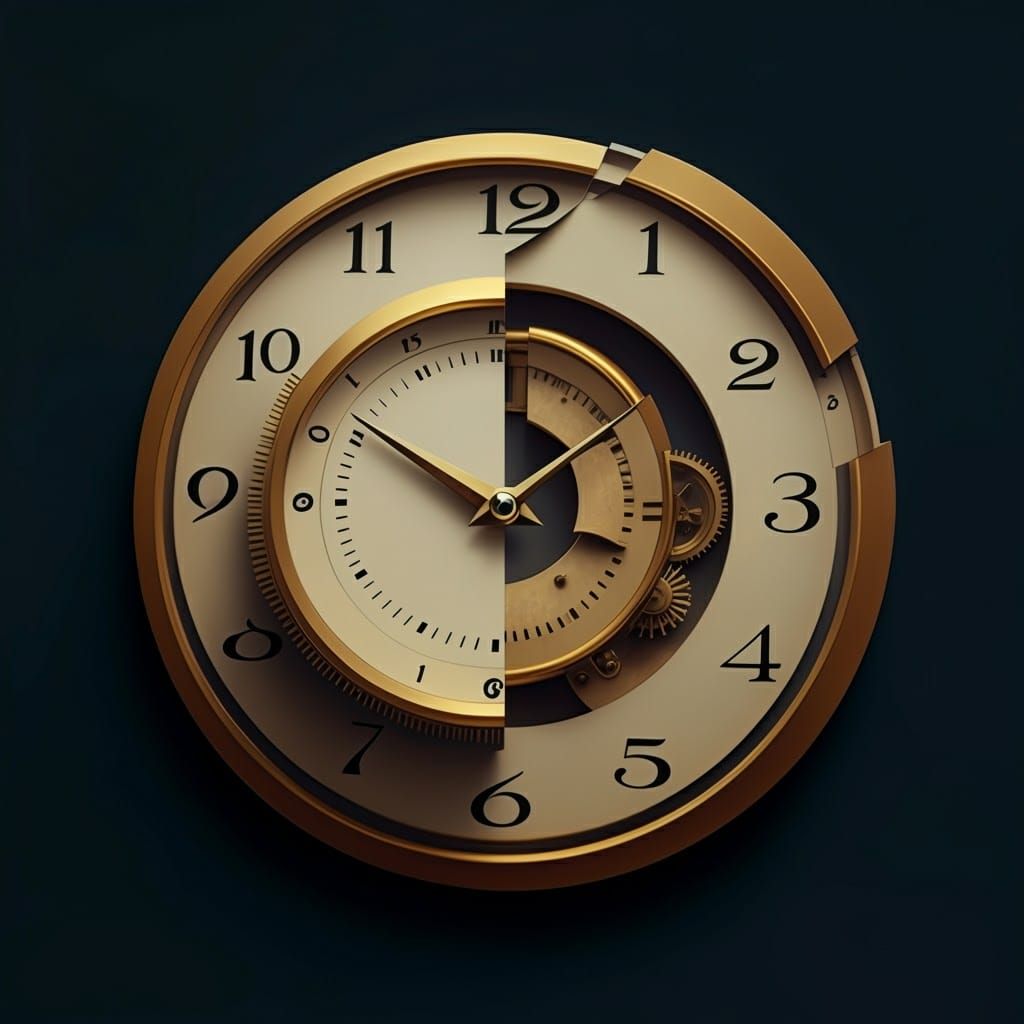 Cubist Clock: Geometric Shapes Deconstructing Time