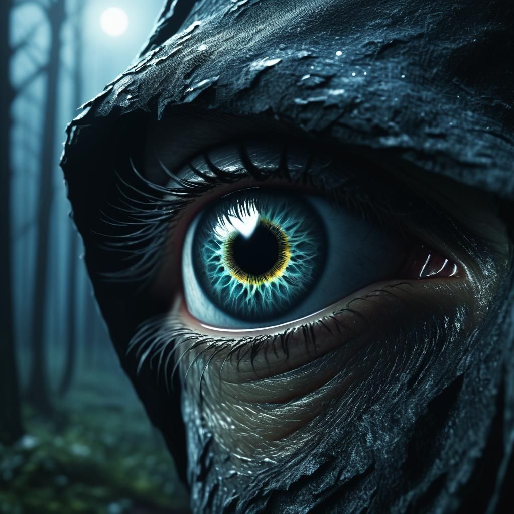 Grim Reaper in Human Eye, Dark Fantasy Art
