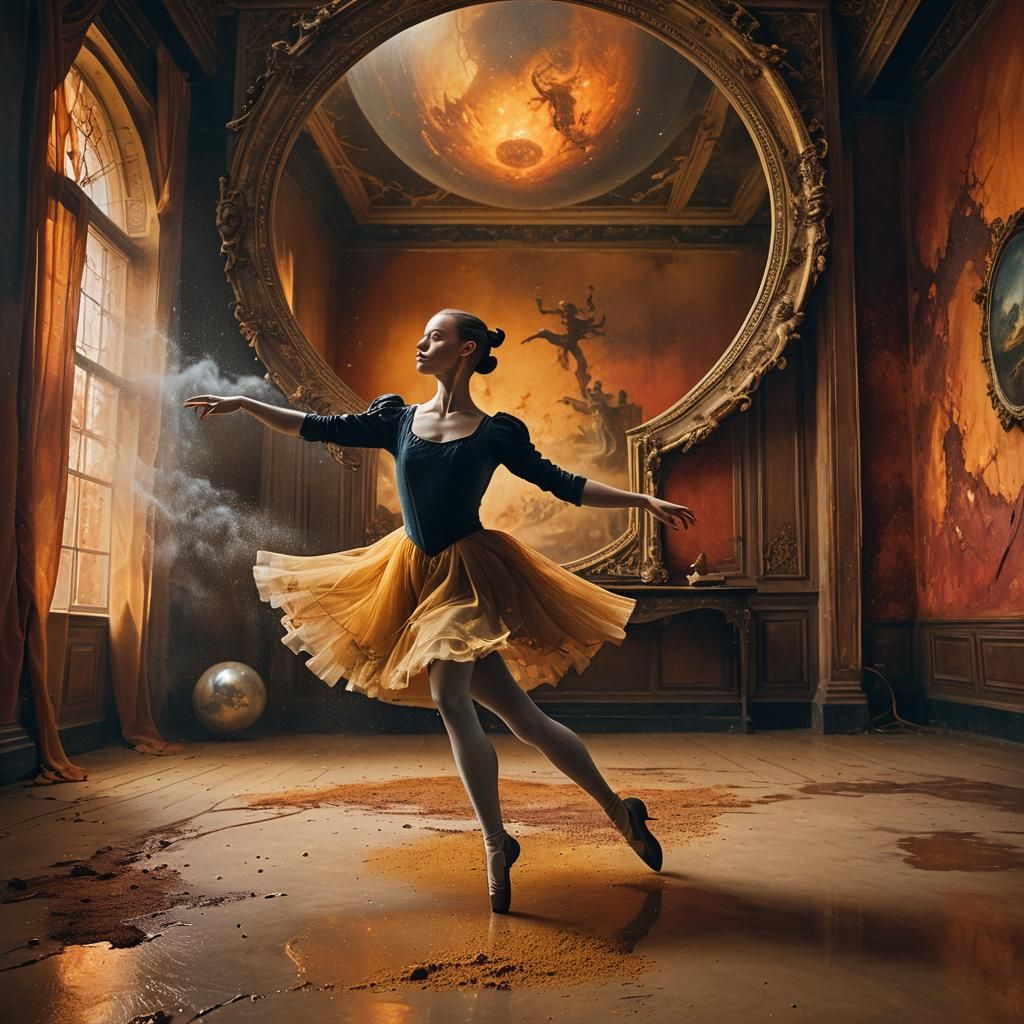 #Hieronymus-Bosch #ballet-dancer #mustard-dust #woman #red-d...