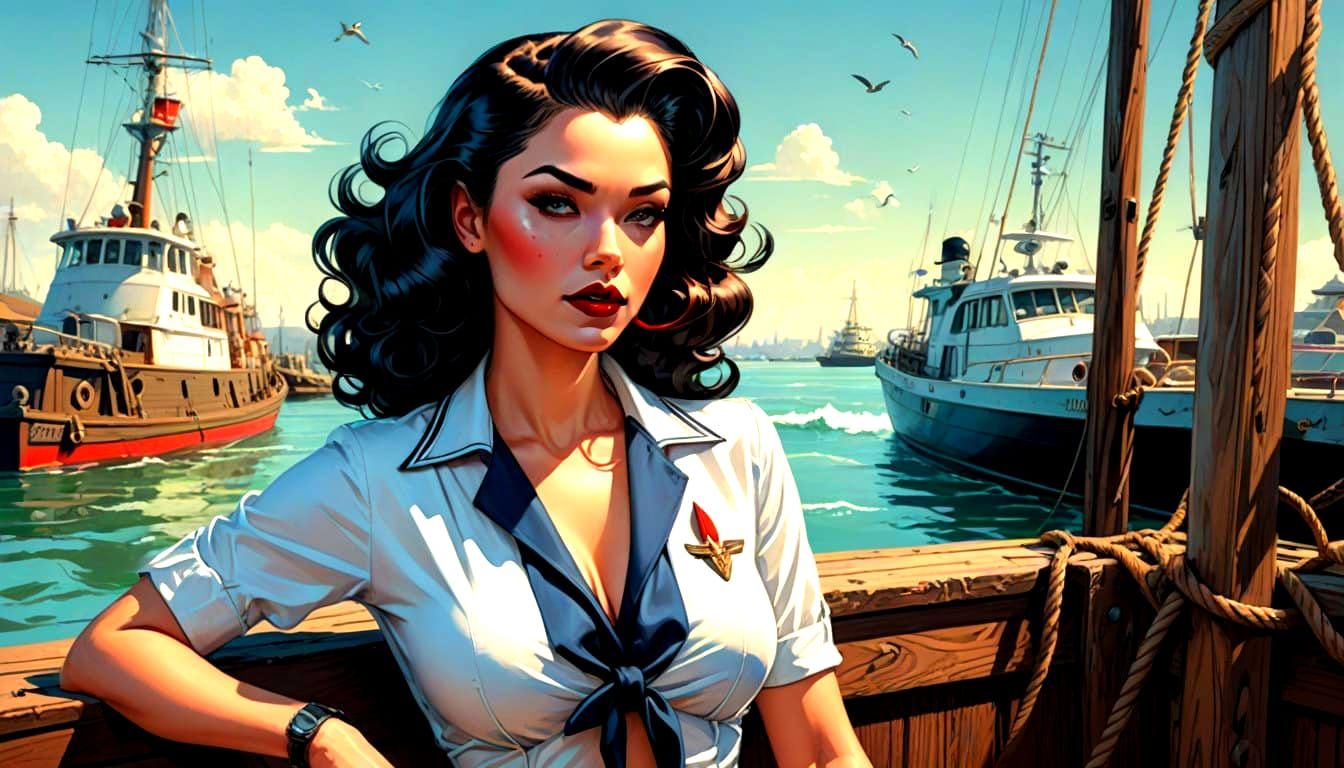 Anna Sawai as Vintage Pin-Up Girl