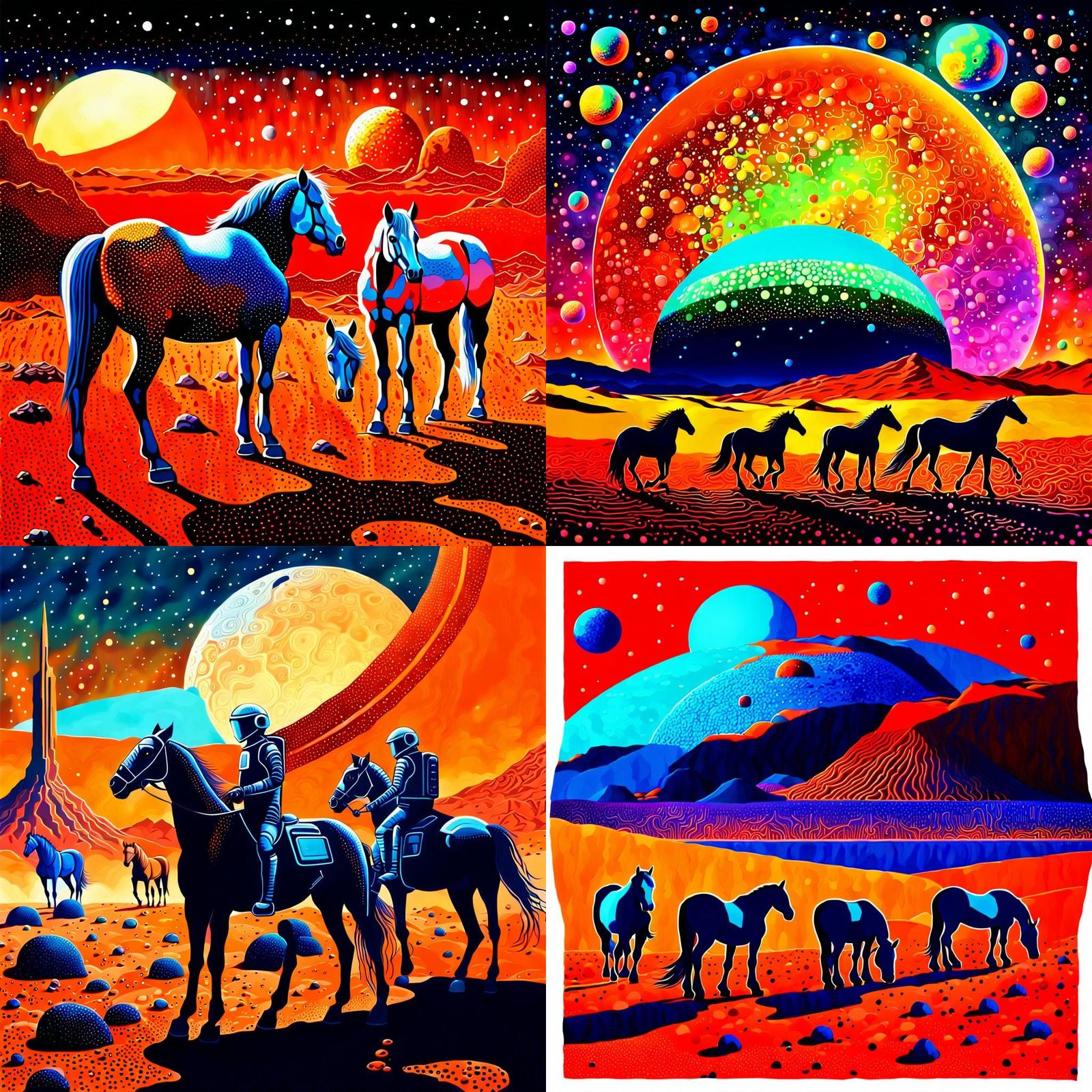Horses on Mars: A Pointillist Space Ark