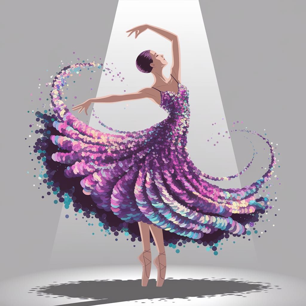 Ethereal Dancer in Shimmering Sequin Dress