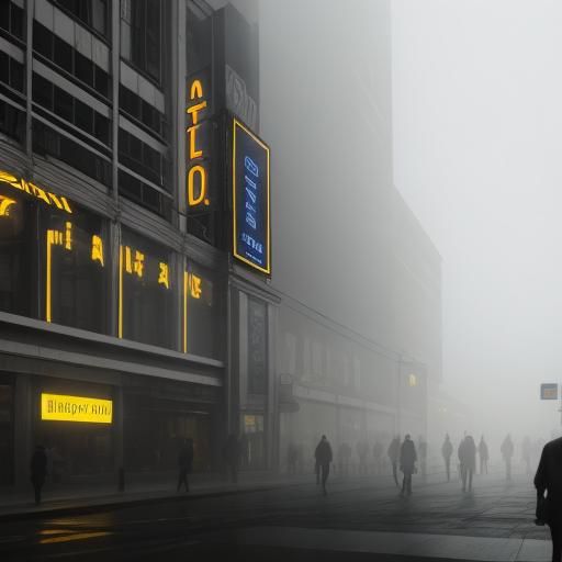 Surreal Mannequins in Neon Fog