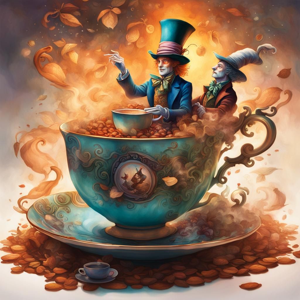 Mad Hatter's Tea Party: Hyperrealistic Concept Art