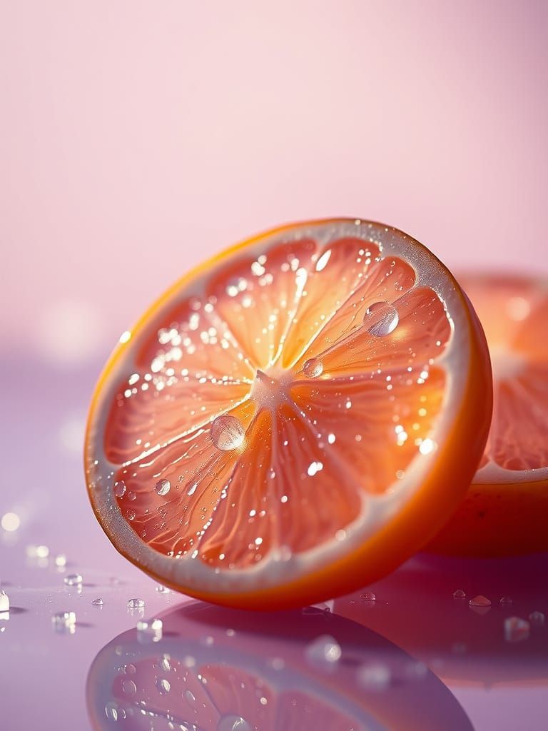 Glistening Glass Oranges in Soft Morning Light