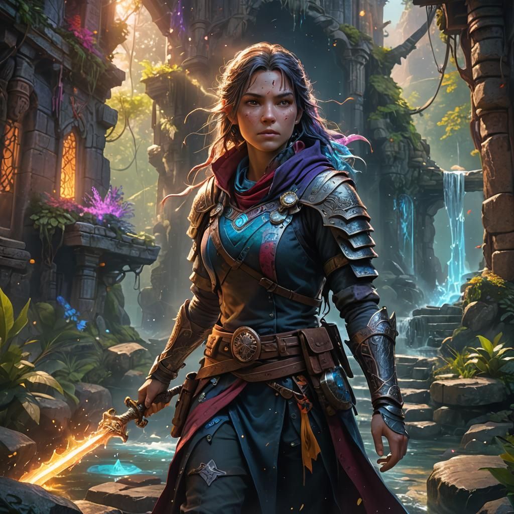 Mystical RPG Character Portrait in Hyperrealistic Style