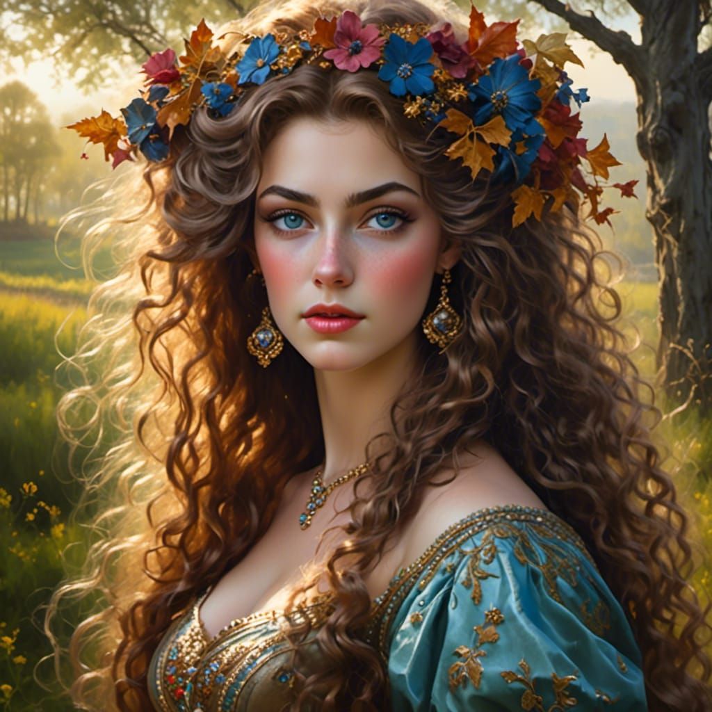 Magical Enchantress Portrait with Painted Background